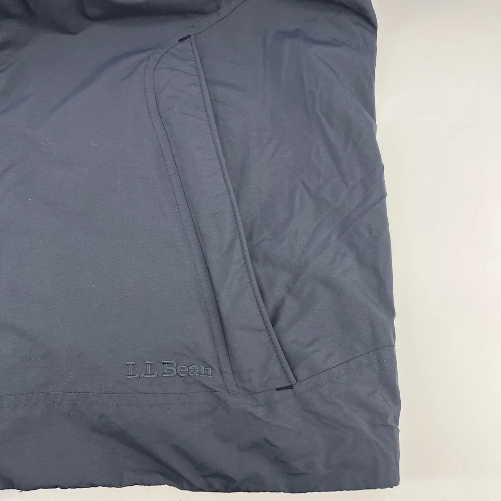 LL Bean Mens 3-in-1 System Jacket Navy Blue Fleece Liner Large 265905 with Hood
